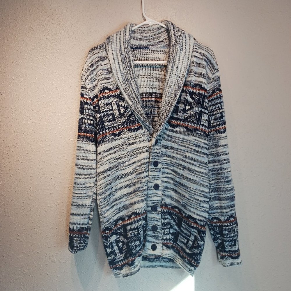 Women Vintage ILGWU Acrylic Cardigan Sweater Large Knit USA Union Made swifty